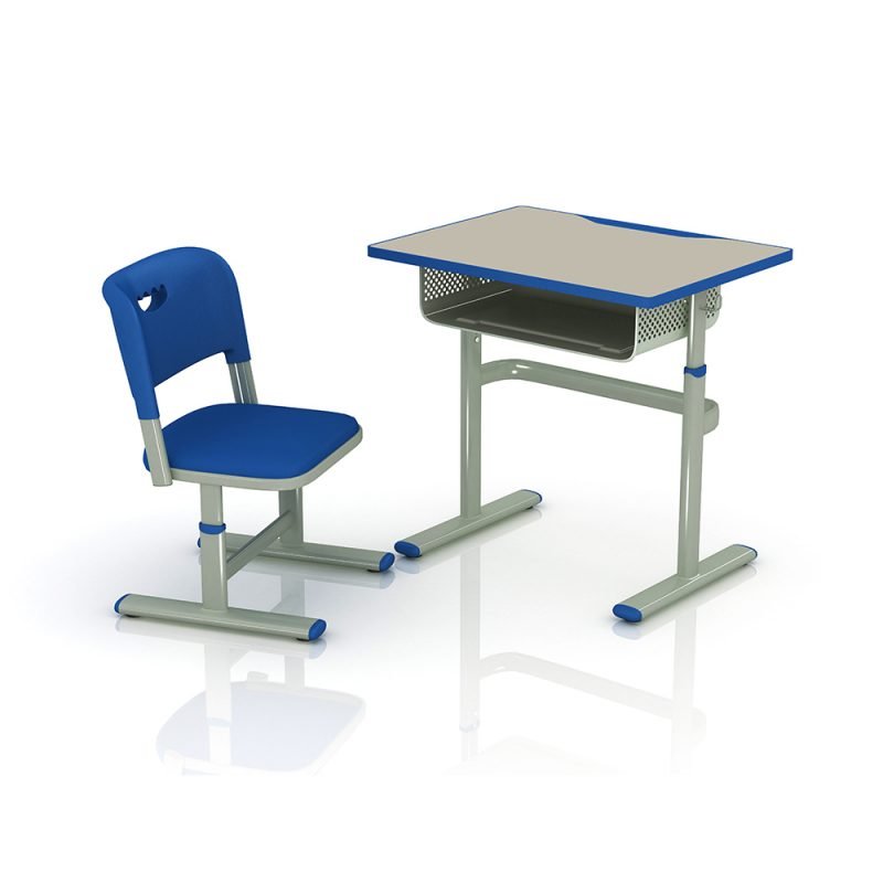 Adjustable Single School Desk And Chair