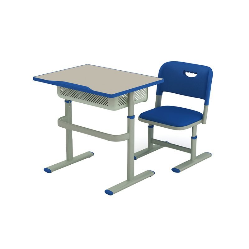 Adjustable Single School Desk And Chair