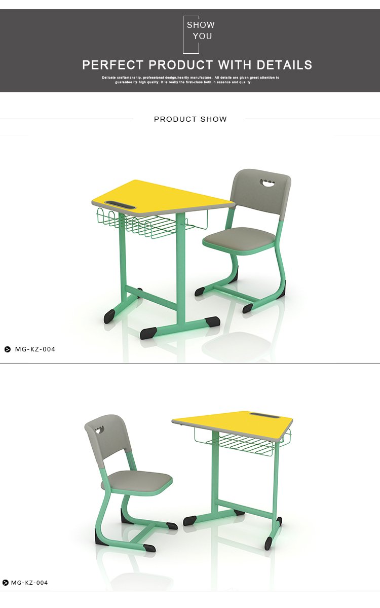 Bureau et chaise d'école simple