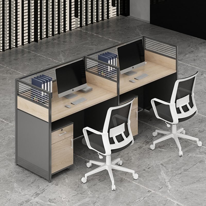 Glass Fabric Partition Cubicle Desk