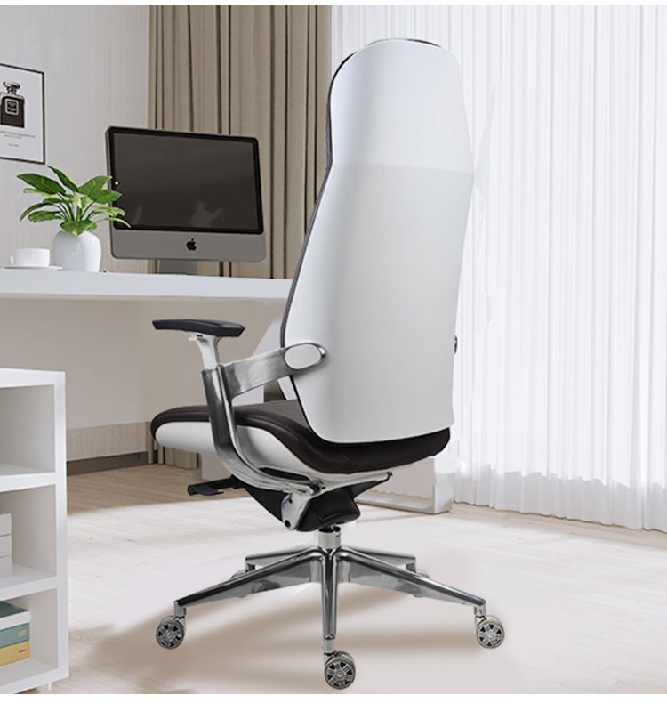 Silla de oficina ergonómica de cuero