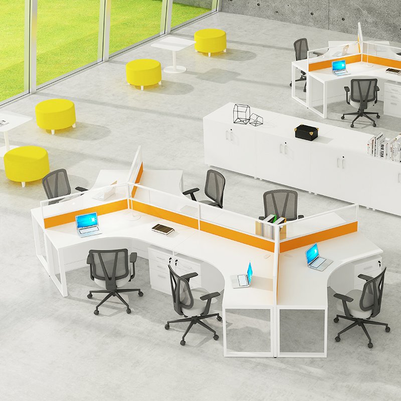 120 degree Angle Call Center Office Cubicle Workstation