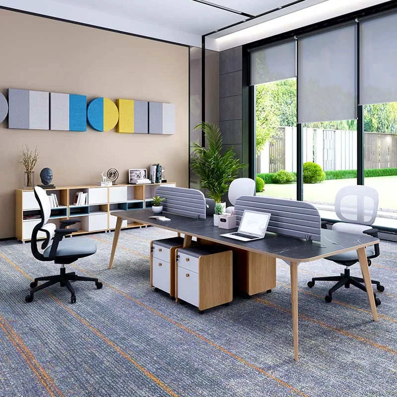 Modern 4 Person Office Workstation Table