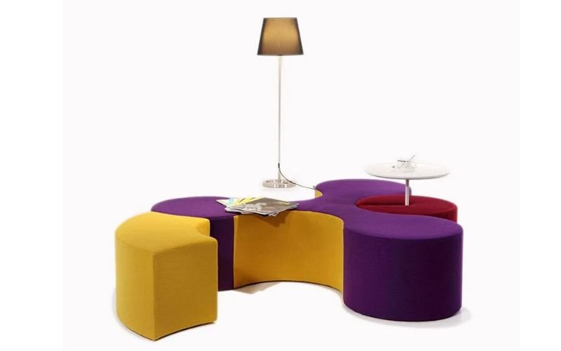 matching stylish stools and coffee table