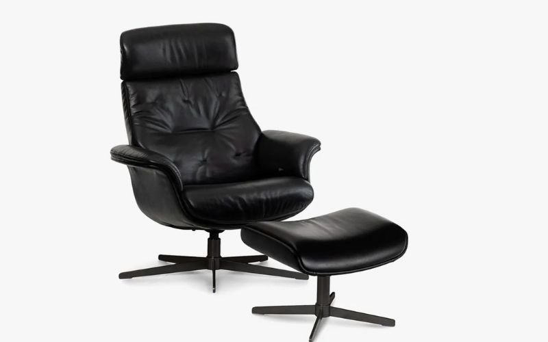 Meklen Leather Swivel Recliner Lounge Set