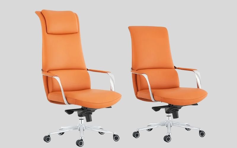 Executive Leather Office Chair with High Back