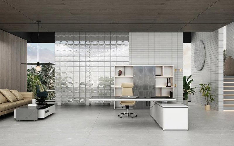 Astra Height-Adjustable L-shaped Executive Desk