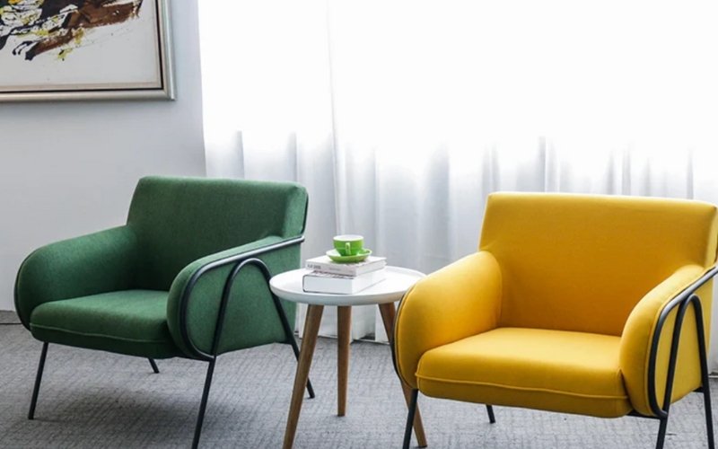 Silla de sofá de ocio de tela de diseño clásico