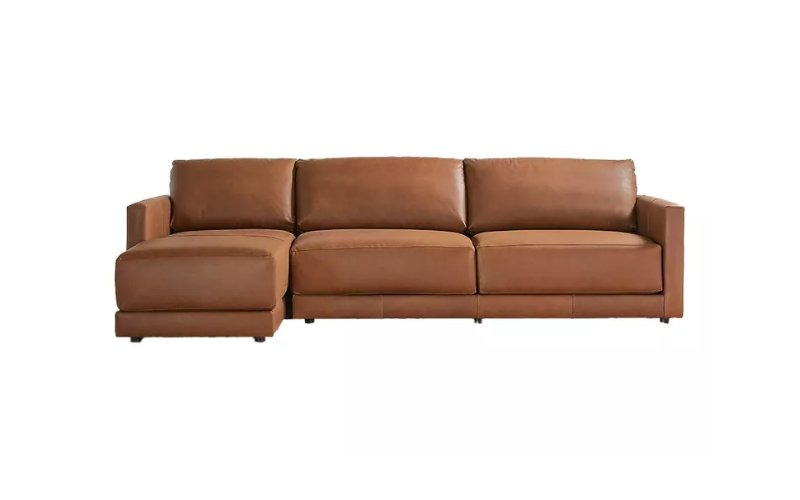 Crate and Barrel modern leather couch sectional design