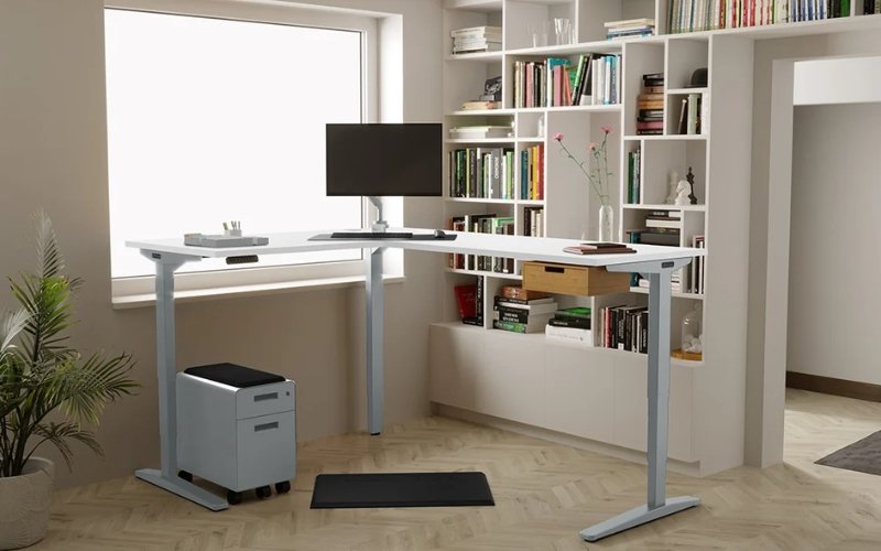 L shaped standing desk