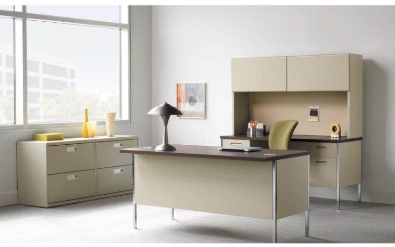 heavy-duty metal desk