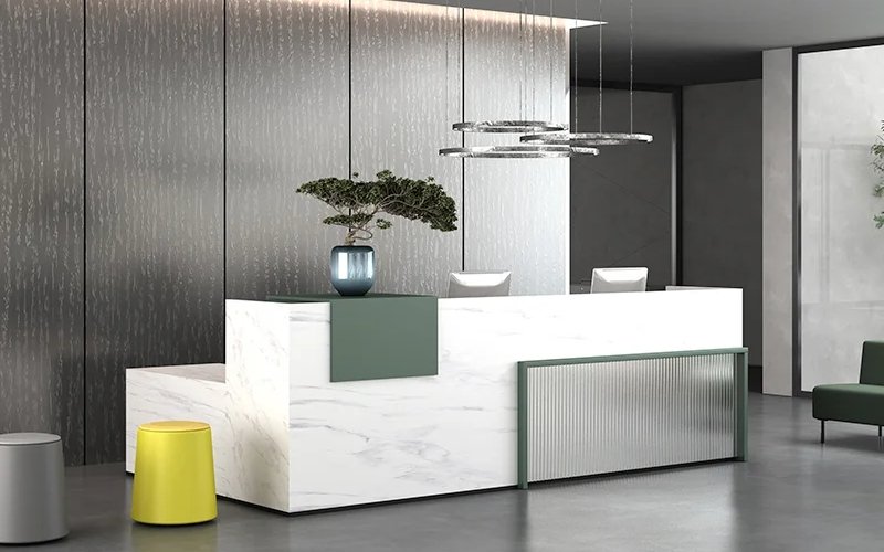 Reception Desk White Salon Desk, Use for Salon Office