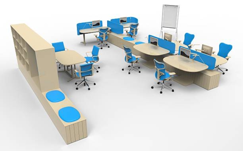 Flexible modular workspace interior design