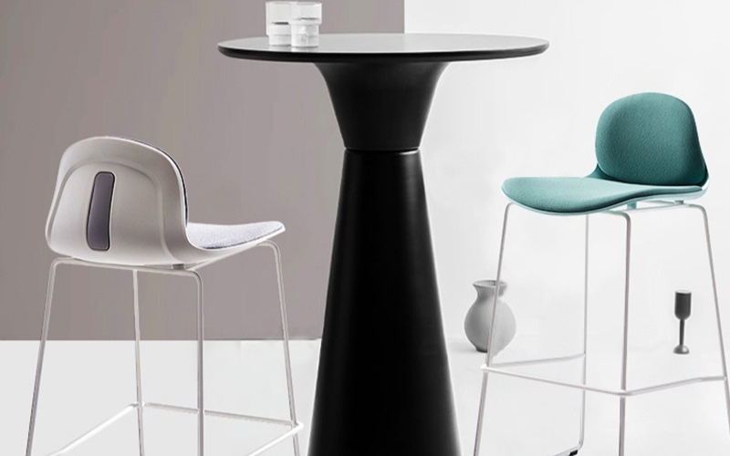 Modern Fabric Steel Base Bar Chair