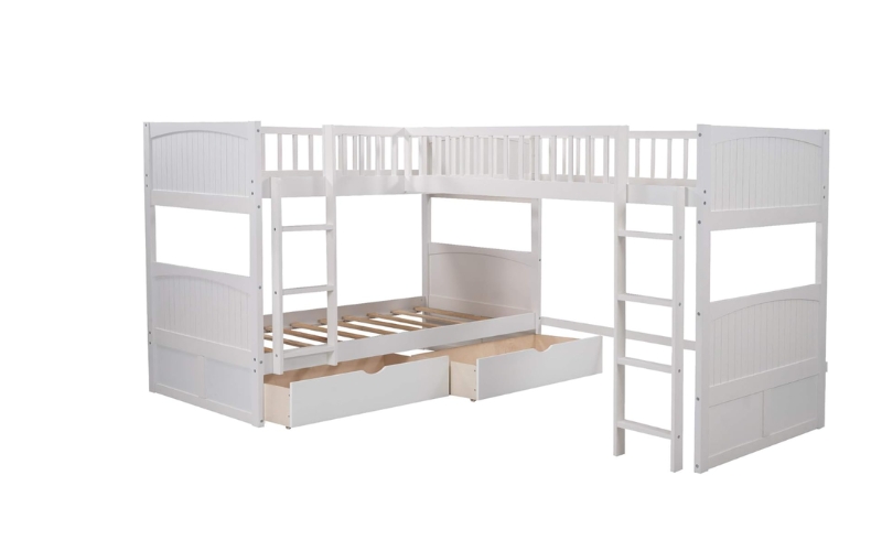 BIADNBZ L-Shaped Triple Bunk Bed
