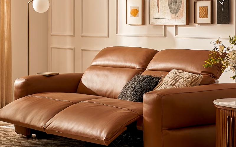 Castlery Jaron Leather Recliner Sofa